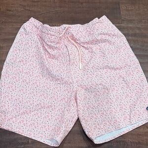 johnnie-O Pink Patterned swim shorts